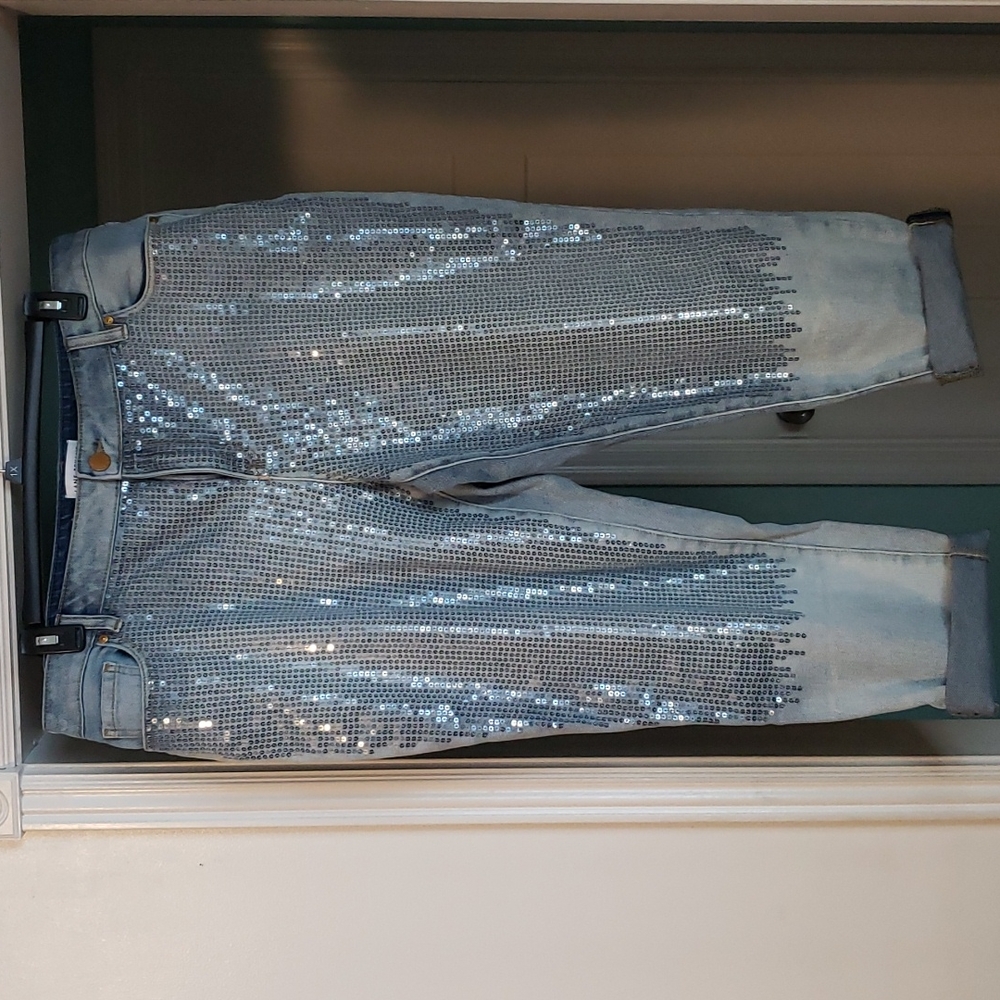 Boyfriend jeans, sequined